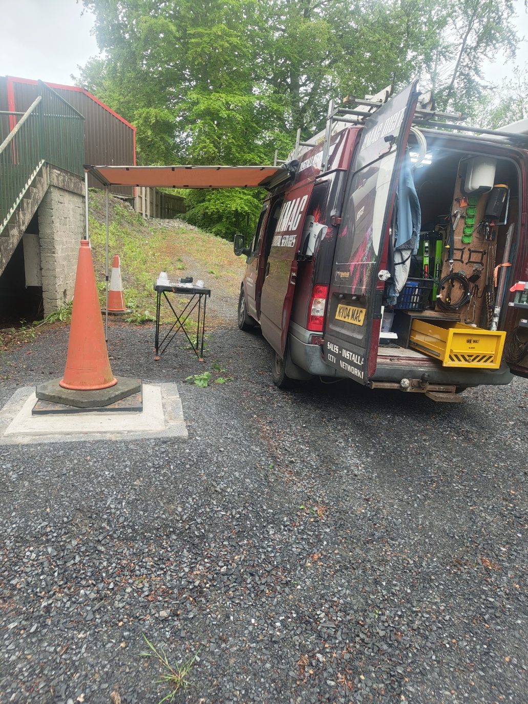 KMAC works van on site during an installation